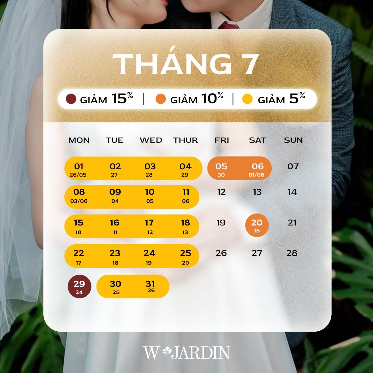 Các ngày ưu đãi của Tháng 7