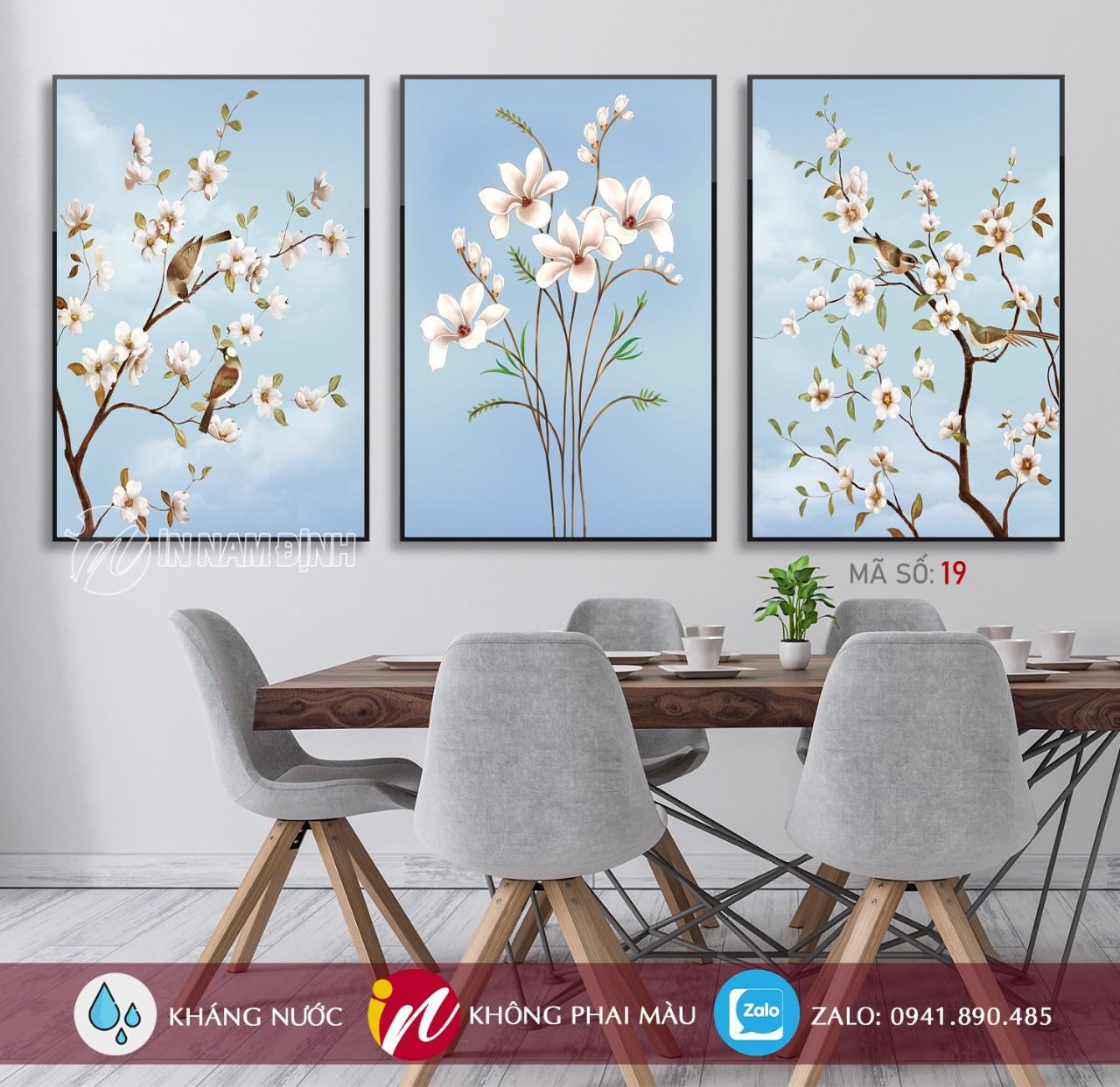 Tranh bộ hiện đại trang trí nội thất: Tranh canvas phong cách nhiệt đới