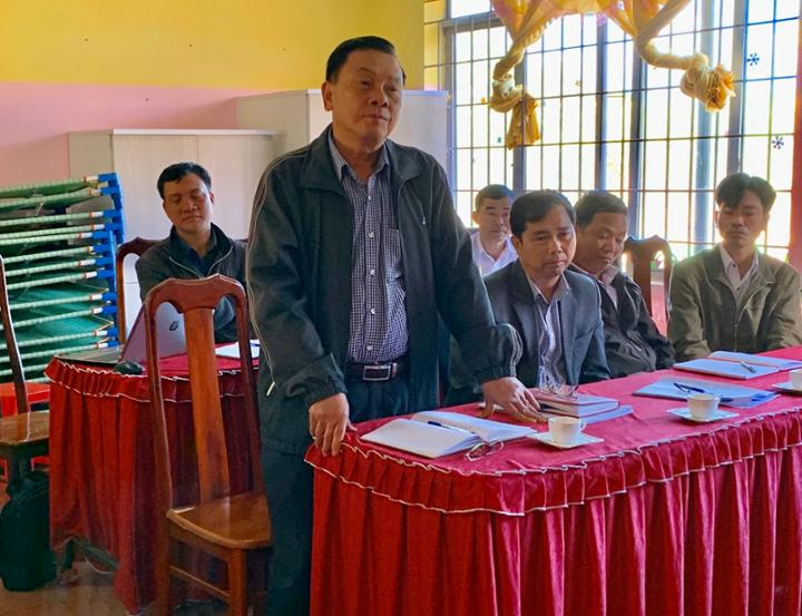UBND huyện kiểm tra việc đầu tư xây dựng Trường mầm non Hoa Lan, xã Ea Tóh 