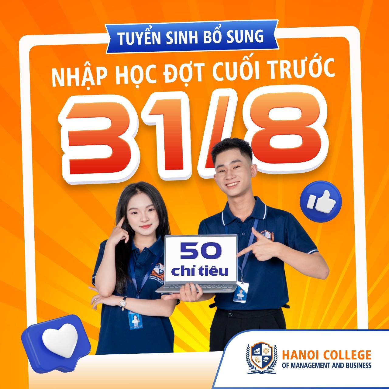 Cao đẳng Quản lý và Kinh doanh Hà Nội tuyển sinh bổ sung 50 chỉ tiêu đợt cuối cho các ngành 