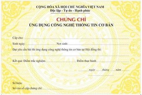 Mẫu chứng chỉ CNTT