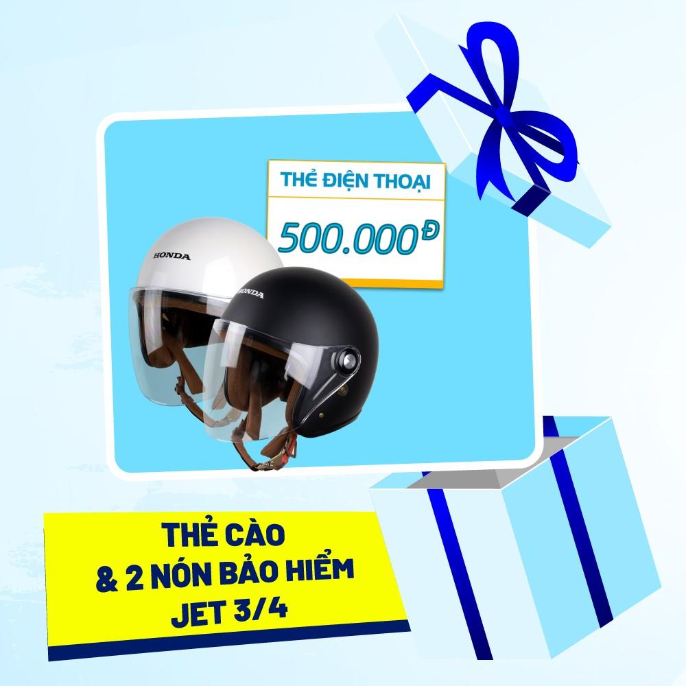 02 nón bảo hiểm 3/4 Jet thể thao + thẻ cào 500K