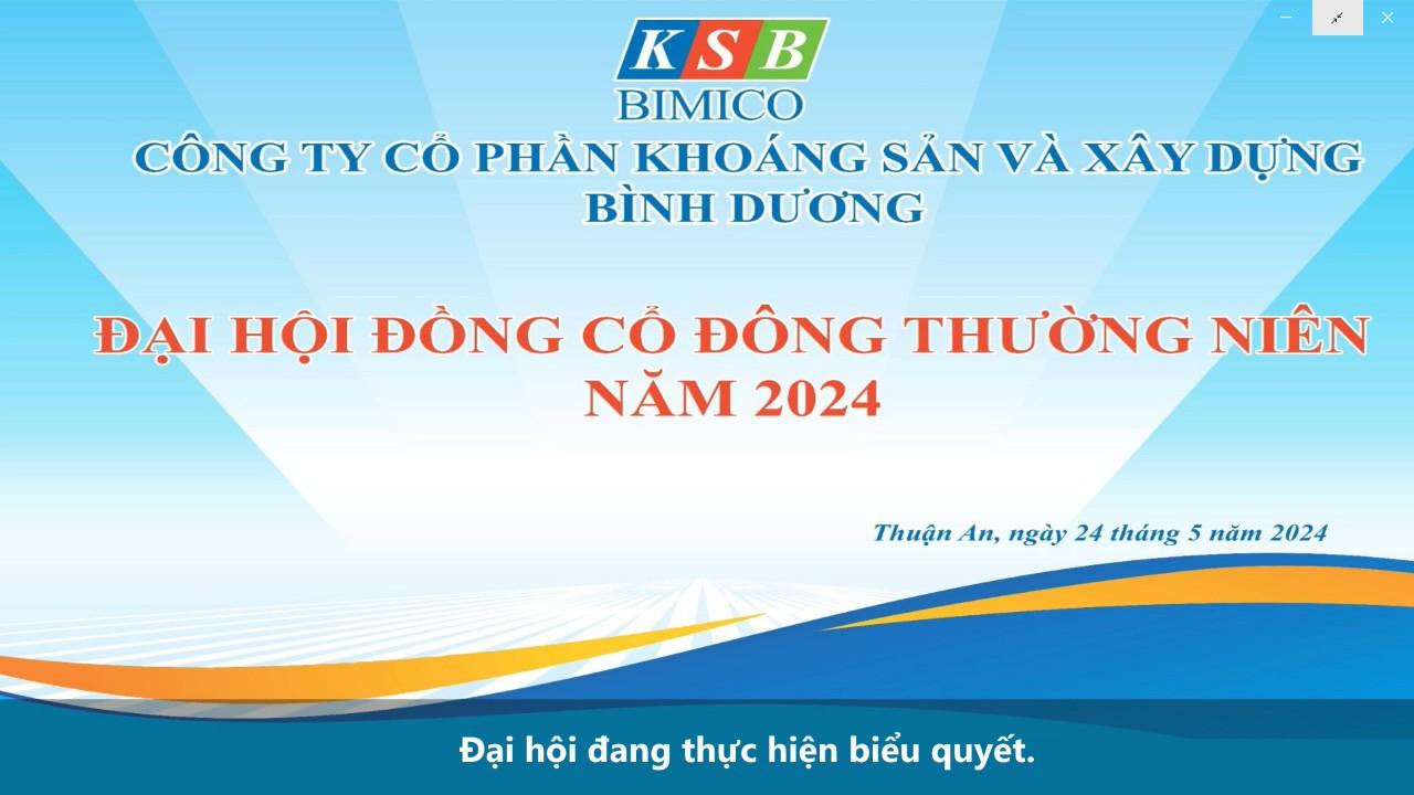 Đại hội cổ đông thường niên 2024 tại CTCP Khoáng sản và Xây dựng Bình Dương