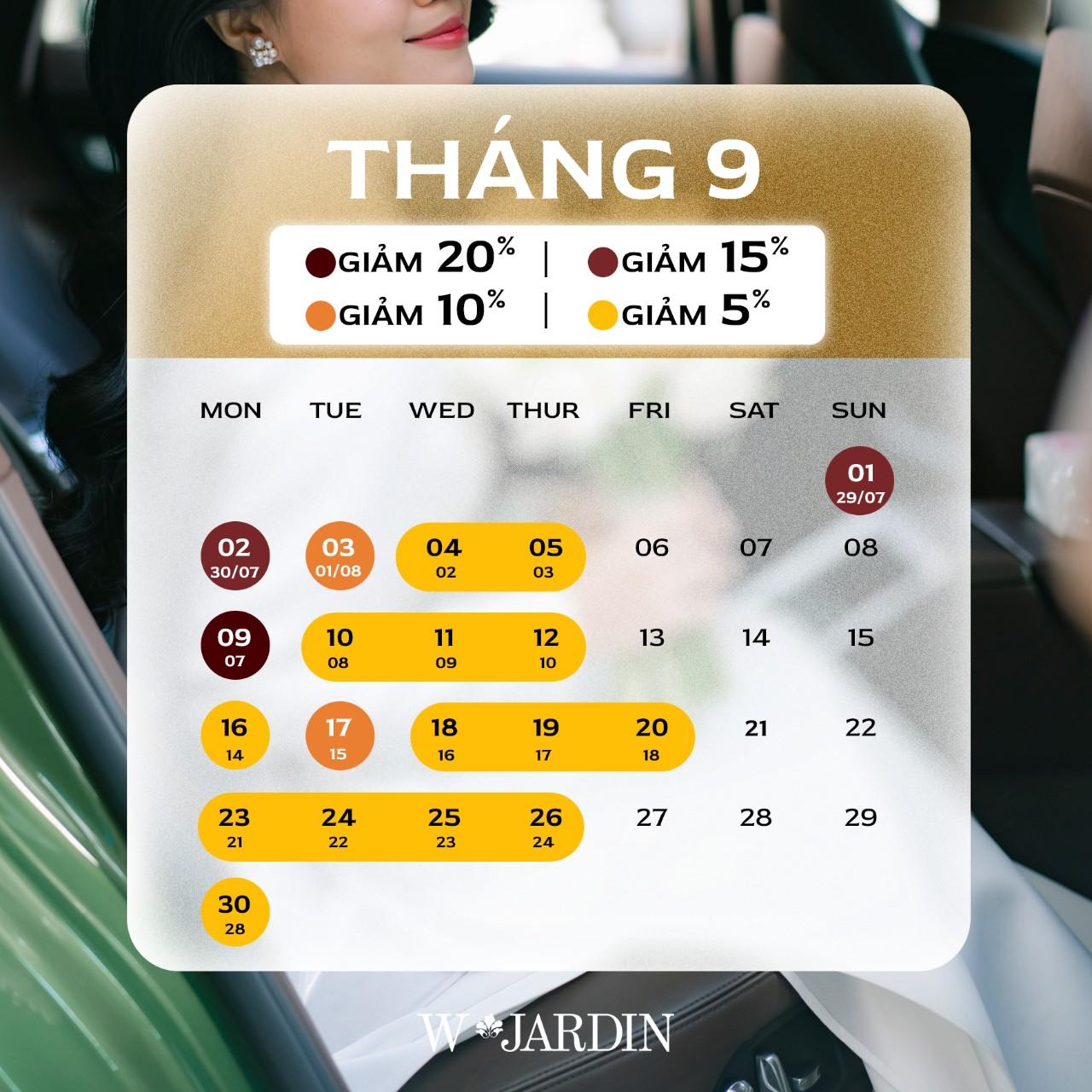 Các ngày ưu đãi của Tháng 9