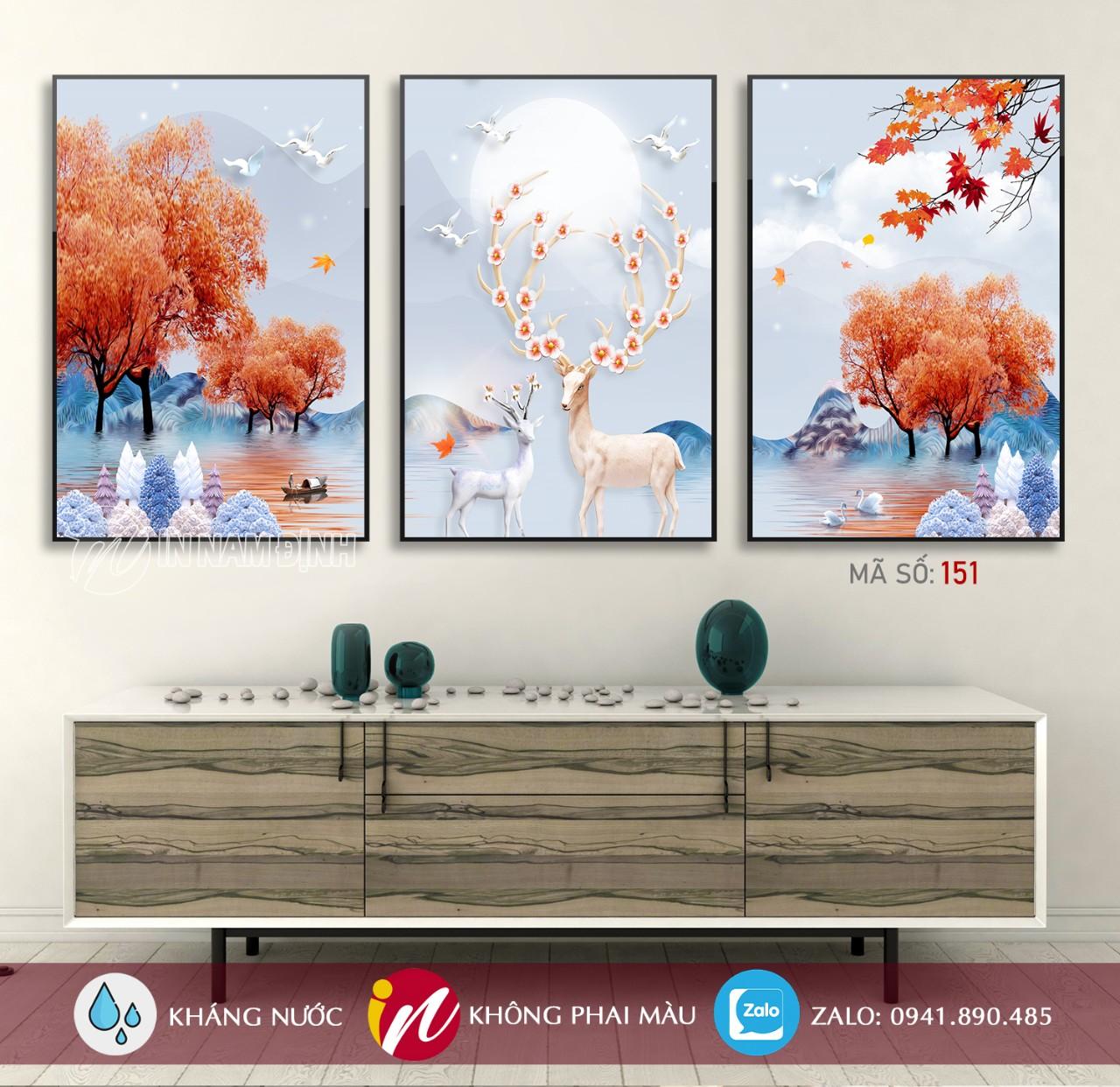 Tranh bộ hiện đại trang trí nội thất sang chảnh chất liệu canvas siêu bền đẹp tại tranhnamdinh.vn